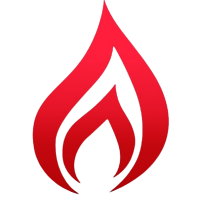 Logo Igreja Batista da Redenção — chama vermelha